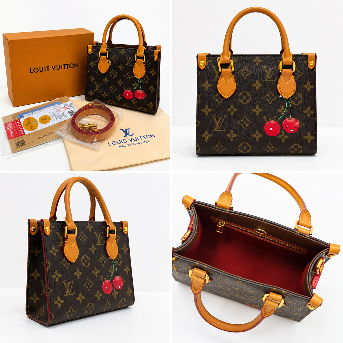 Louis Vuitton Monogram Cherry Handbag – Structured Tote Bag