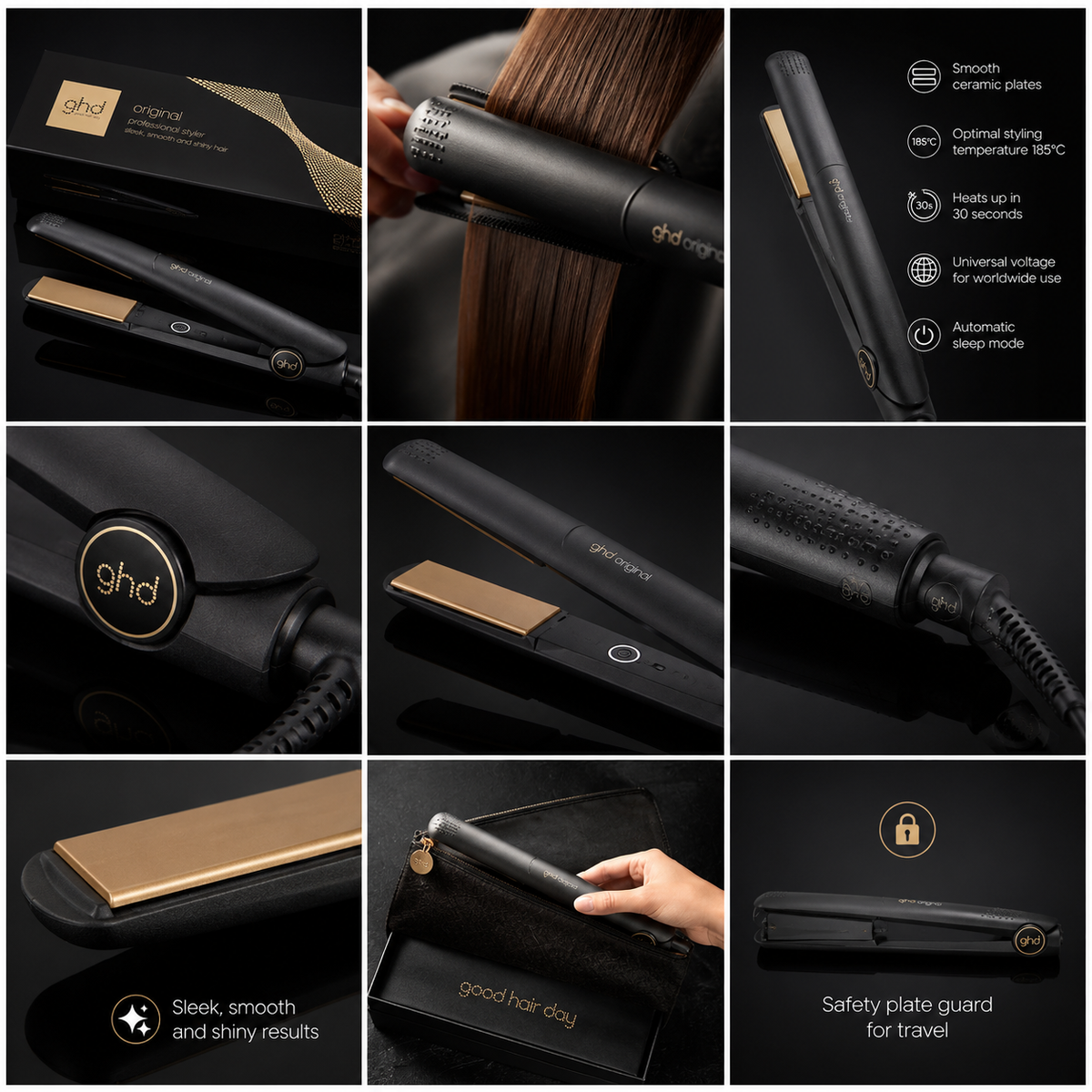 GHD Gold Platinum+ Professional Hair Straightener – Smart Predictive Heat Technology