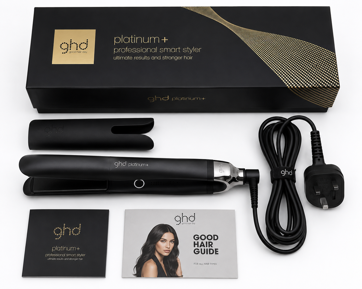 GHD Platinum+ Professional Smart Styler Hair Straightener – Black,White