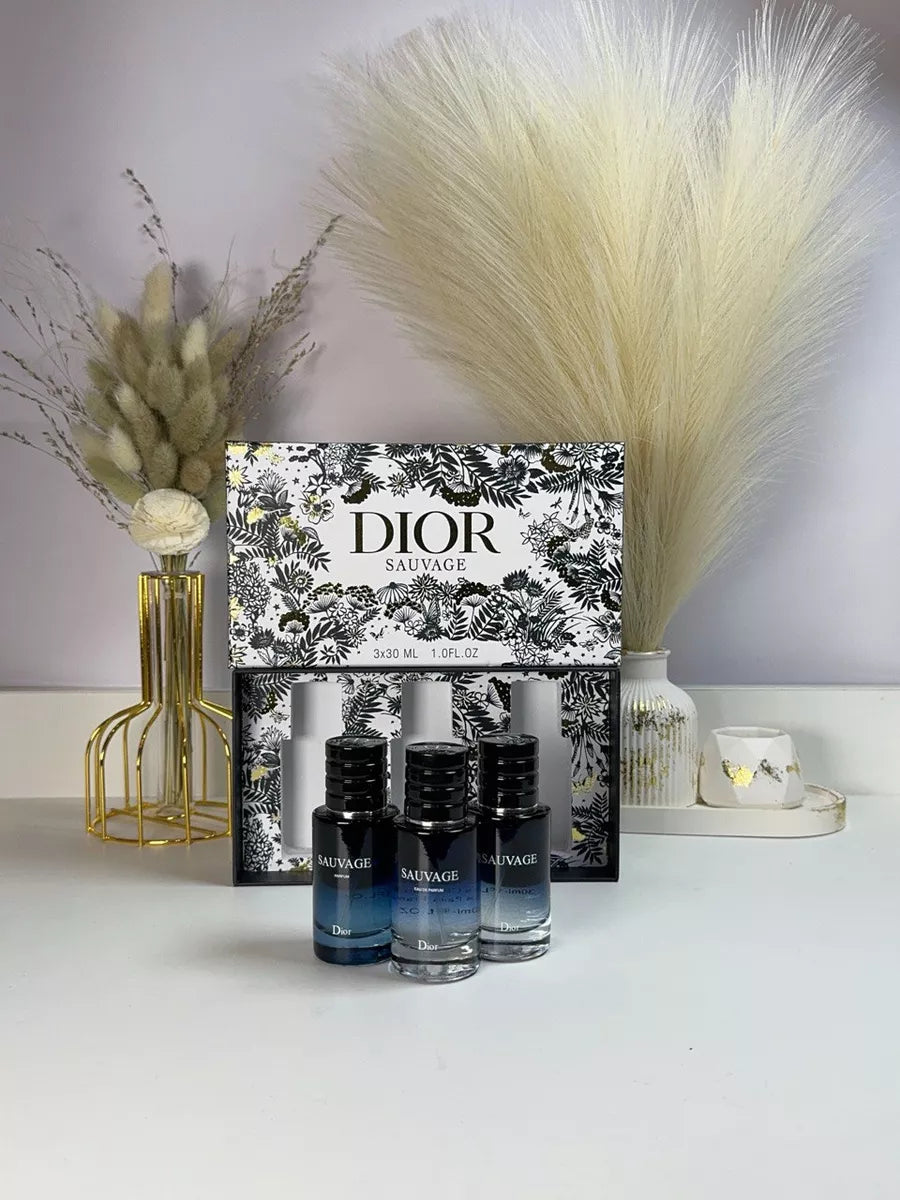 Dior Sauvage 3-in-1 Gift Set (3×30ml) | EDT Collection | Fresh, Powerful & Long-Lasting Masculine Scent