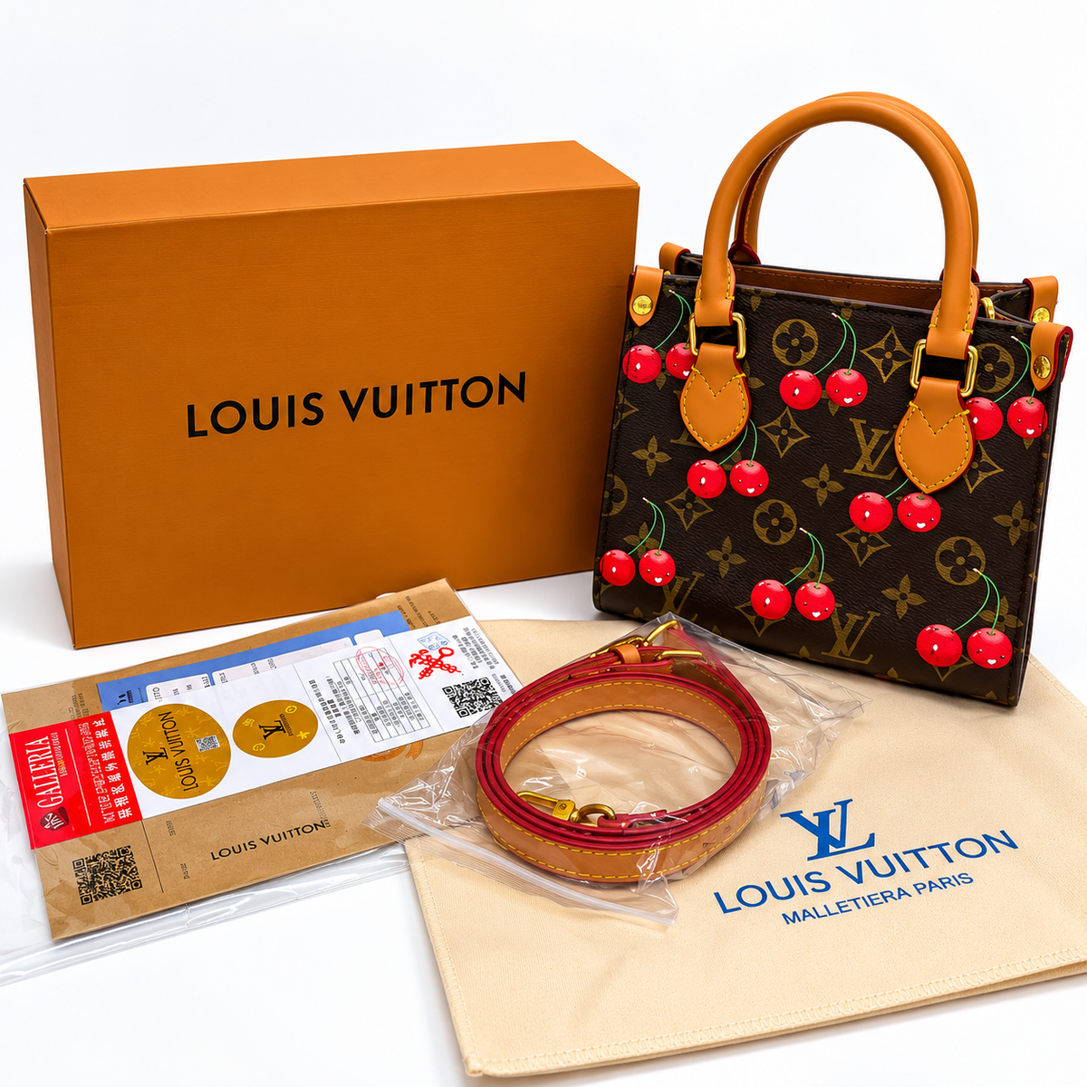 Louis Vuitton Monogram Cherry Handbag – Structured Tote Bag