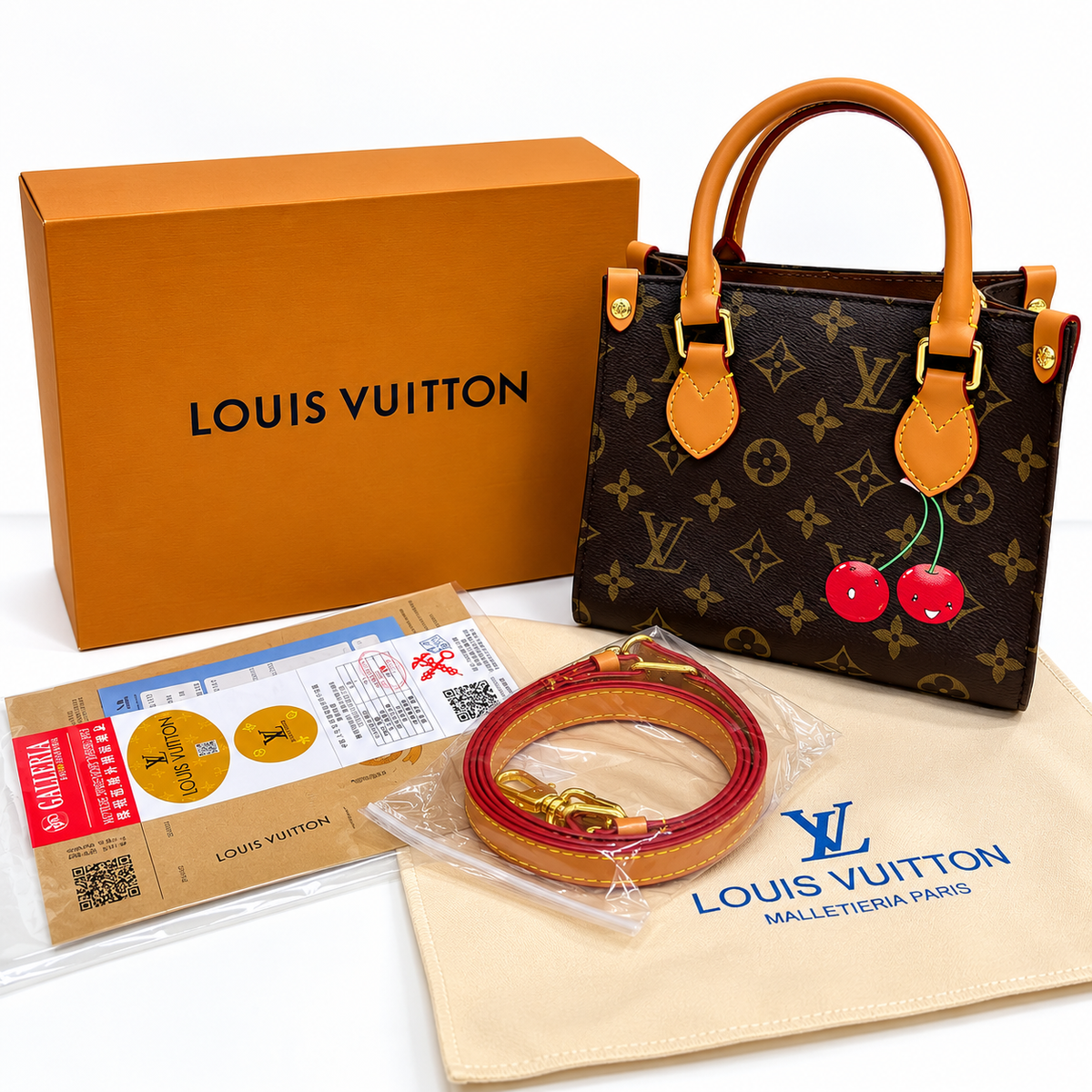 Louis Vuitton Monogram Cherry Handbag – Structured Tote Bag