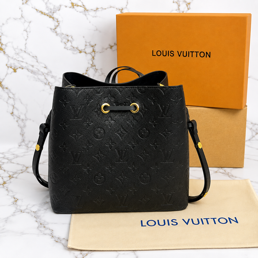 Louis Vuitton NéoNoé MM Black Monogram Empreinte Leather Bucket Bag